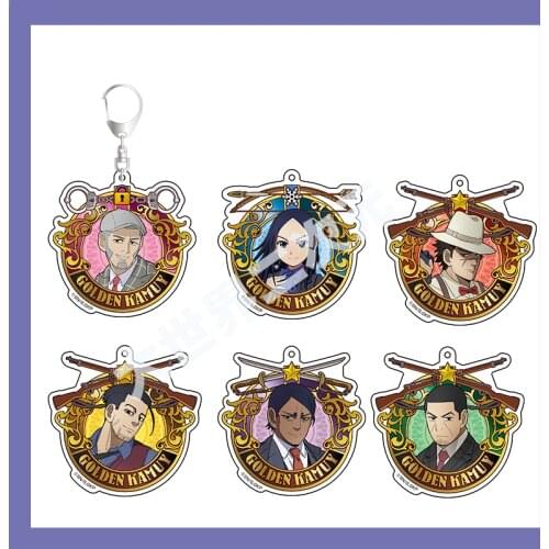 Hot Anime Golden Kamuy Cartoon Acrylic Keychain Itabag Pendant Keyring Toy Decorate Kochobe Asuko Sugimoto Saichi