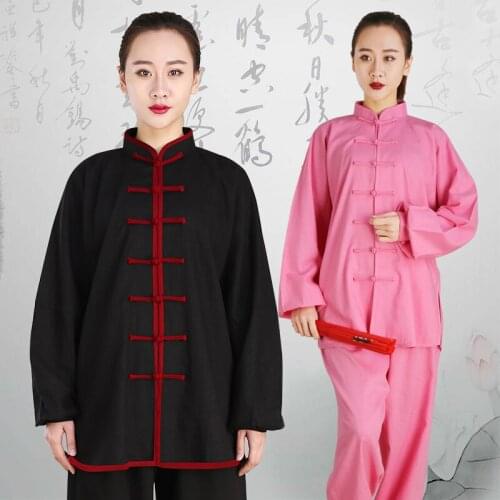 Linen Tai Chi Clothes Spring And Autumn Taiji Boxing Long Sleeve Martial Art Practice uniform 8 colors