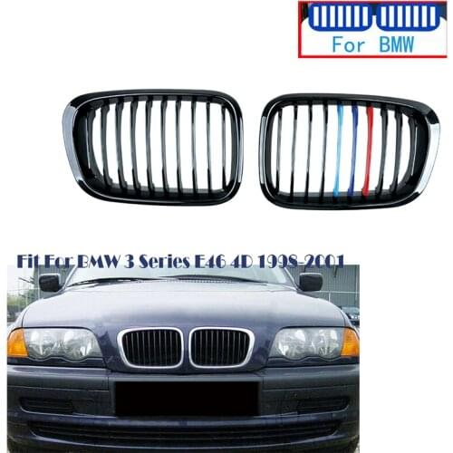 M Performance Car Front Bumper Racing Kidney Grills Grilles Replacement For BMW E46 3 Series 1998 1999 2000 2001 4 Doors 4D E39