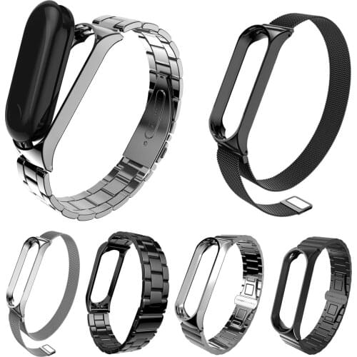 Mi Wrist Straps Metal for Xiaomi Mi Band 3 Screwless Stainless Steel Wristband Bracelet Smart Band Replace for Mi Band 3