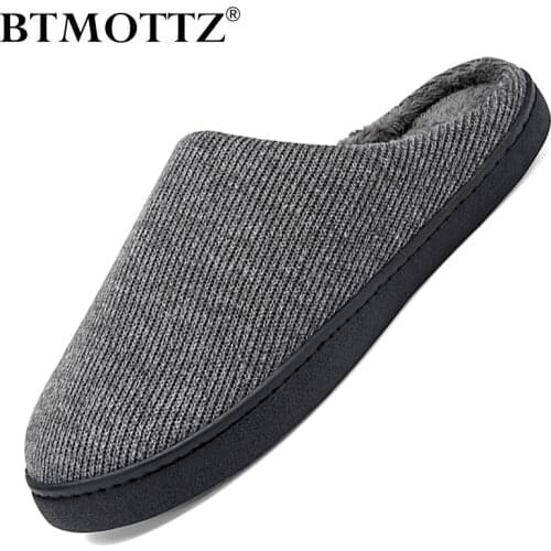 Men Slippers Men Indoor Floor Flat Shoes Winter Warm Cotton Plush Slippers Couples Fashion Casual Home Slippers Bedroom Slippers