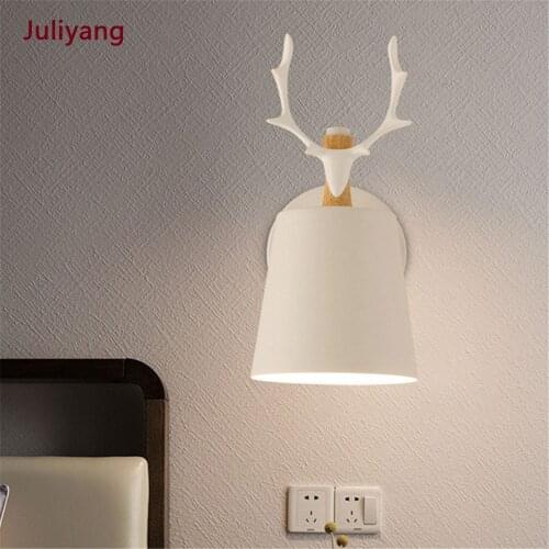 Nordic minimalist fashion antler wall lamp modern bedroom living room dining room corridor TV wall bedside sconce lamp