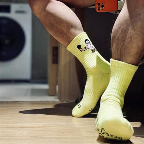 Men socks calcetines cartoon calcetines hombre kobieta skarpety crew ankle socks personality sport basketball mens socks