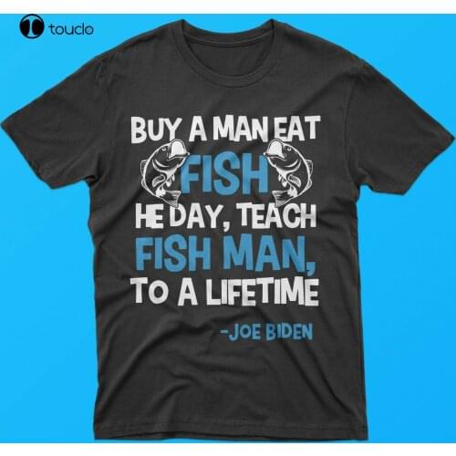 New Anti Biden Tshirt Political Impeach Biden Buy A Man Eat Fish T-Shirt Tee Shirt S-5Xl