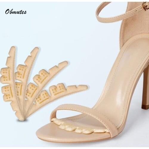 A Pair Women Elegant Self-adhesive Foot Patch Gel Forefoot Pad Non-slip Insoles Sticker for High Heels Flip Flop Sandals