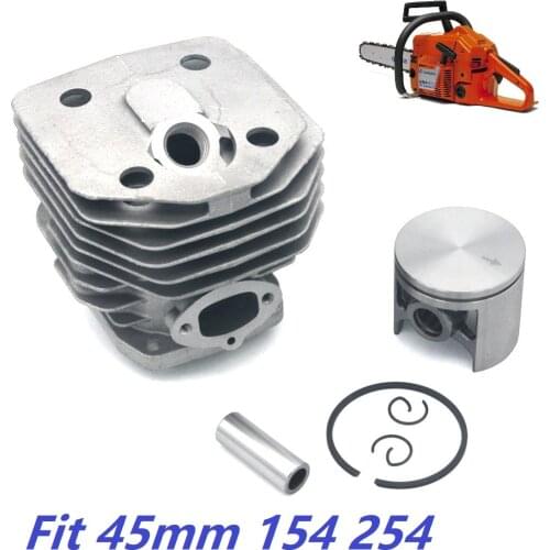 Nikasil Plate 45mm Cylinder Piston Set Fit Husqvarna 154 154XP 254 254XP Chainsaw Rebuild Replacement 503503903 503503901