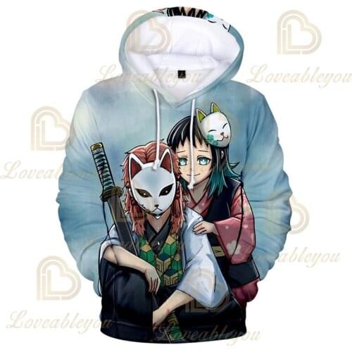 Suitable 3D Hoodies Fashion Autumn Sweatshirts Men Women Hoodie 3D Comic Kamado Nezuko Tanjirou Boys Girls Pullovers