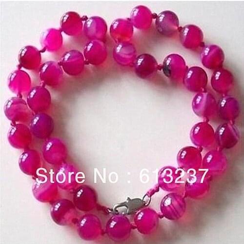 Lovely round beads 10mm lovely pink carnelian agat stone onyx newly stone diy necklace 18" MY4539