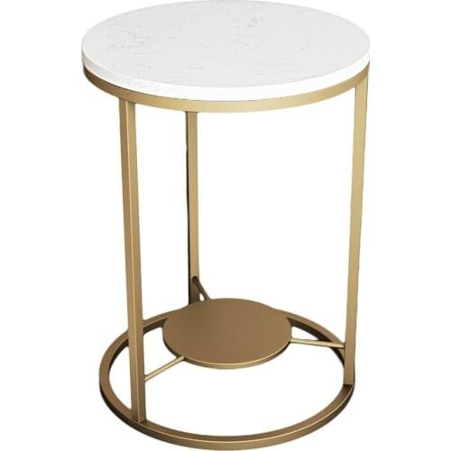 Simple Tieyi Small Tea Table Modern Marble Small Apartment Living Room Sofa Corner Bedside Table