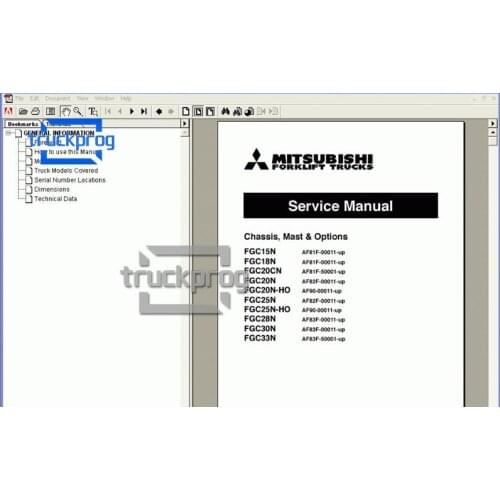 Spare Part Catalogue Service Manual Software for Mitsubishi Forklift Truck Diagnostic Scanner Tool