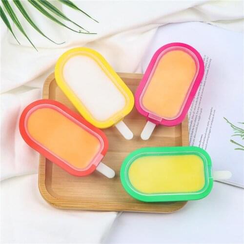 4Pcs/set Silicone Ice Cream Forms Popsicle Molds With Lid DIY Homemade Dessert Freezer Fruit Juice Ice Pop Cube Maker Mould