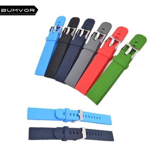 Multicolor 18mm 20mm 22mm Silicone Smart Watch Strap for Samsung Gear Sport / Samsung S2 Classic / Huawei Watch 2