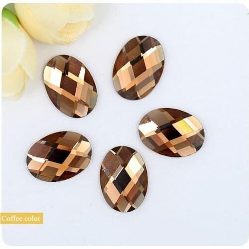 Free shipping!!!Brown color Oval glass flatback rhinestones 6*8,8x10*,10*14,13*18,18*25, DIY/nail art/garment accessories