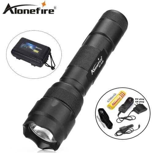 502B 1set Tactical Flashlight XML T6 LED Torch Lamp Lantern led Flashlight light lantern+Rechargeable 18650 battery+car charger