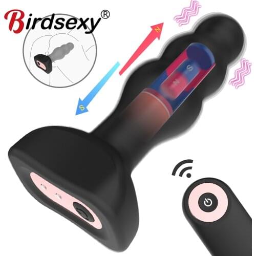Dildo Vibrator For Men Butt Plugs Anal Beads Vibrator Prostate Massage Wireless Remote Control Anal Plug Adult Sex Toys For Man