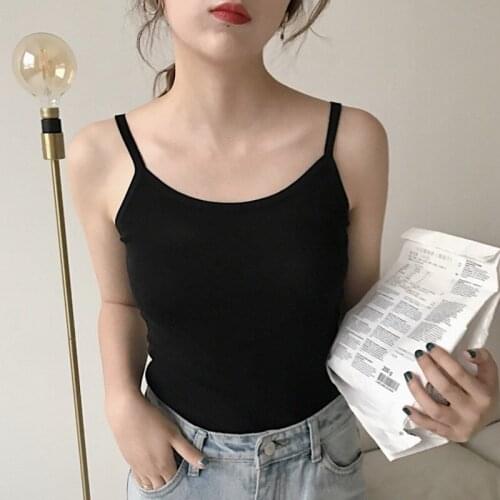 Women Knitted Camisole Fashion Casual Solid Stripes Tops Summer New Sexy Sling Tank Top Vest
