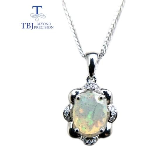 TBJ,limited small pendant with Natural opal garnet amethyst gemstone in 925 sterling silver jewelry for women mom with gift box