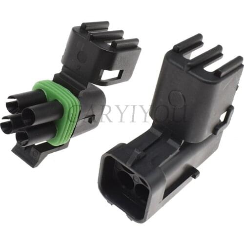 1Set 4Pin Way 12015798 12015024 Plug 2x2 Hole Connector For Weatherpack Auto Truck Waterproof Car Harness 18-14 GA