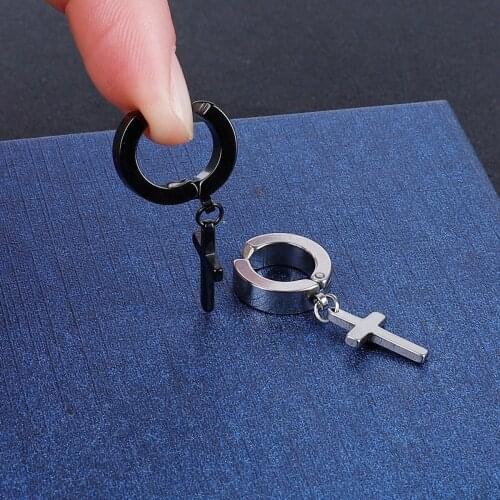 1pair/lot Silver Color Star Different Types Women Mens Clip Earrings Stainless Steel Circle Geometric Earclip Hip Hop Jewelry