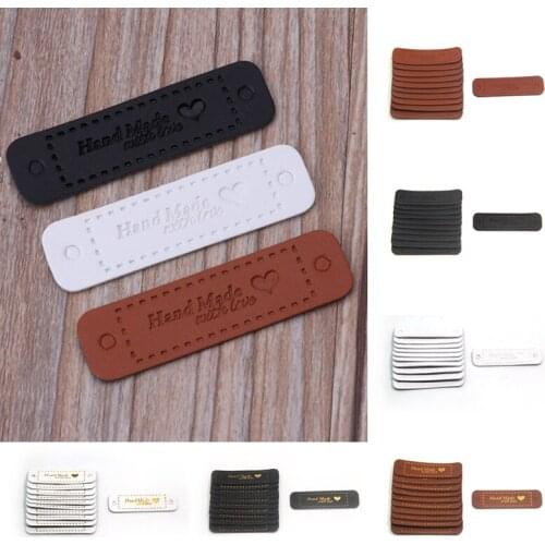 20PCS Hand Made With Love Bronzing Hand Made Tags Garment Leather Handmade Labels DIY craft