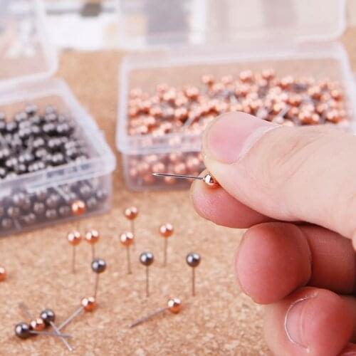 400pcs Round Plastic Head Steel Point Push Pins Map Thumb Tacks Pin Office School Supplies M5TE