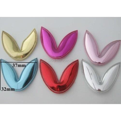 PANVWK Rabbit EAR hair jewelry ornament 60pcs shining Leather patches multicolors DIY craft supplies