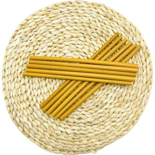 Eco-Friendly Set of 10 Bamboo Straws Natural Reusable Drinking Straw With Cleaning Brush Storage Pouch Biodegradable Straw
