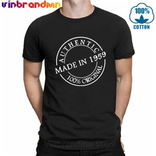 Simple Design Made in 1959 T shirt men Authentic 100% Original Parts Funny T-shirt Birthday Gift Born in 1959 Tee shirt Camisas