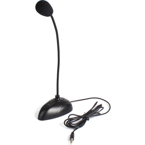 3.5mm Plug Flexible Stand Mini Studio Speech Microphone Gooseneck Wired Microphone for PC YouTube Video Skype Chatting Gaming