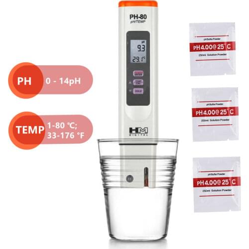 HM Digital PH-80 pH /Temp HydroTester with One-touch automatic digital calibration and Datahold 30%off