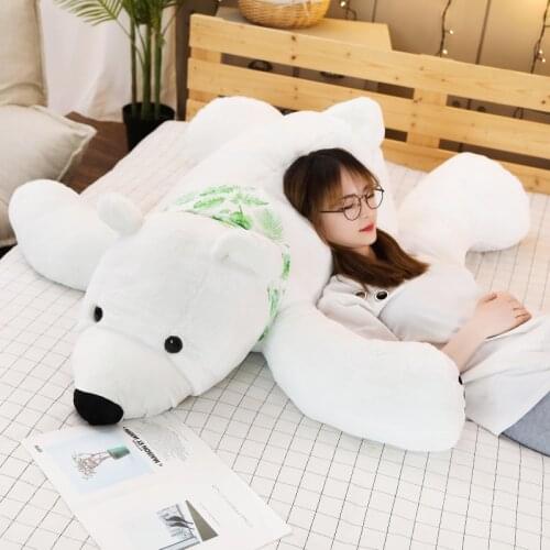 Giant Size Polar Bear Plush Toys Stuffed Animals Pregnant Woman Long Pillow Doll Girls Gift Soft Toys Valentines Day Present