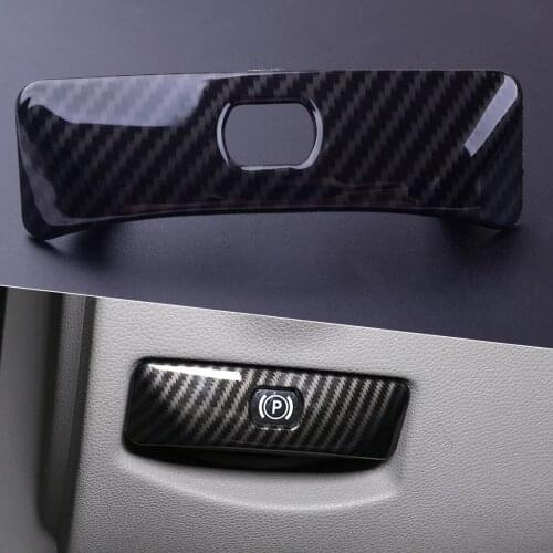 Carbon Fiber Style Electronic Handbrake P Button Cover Trim Fit for Mercedes Benz C GLK E Class W204 X204 W212 2014-2008