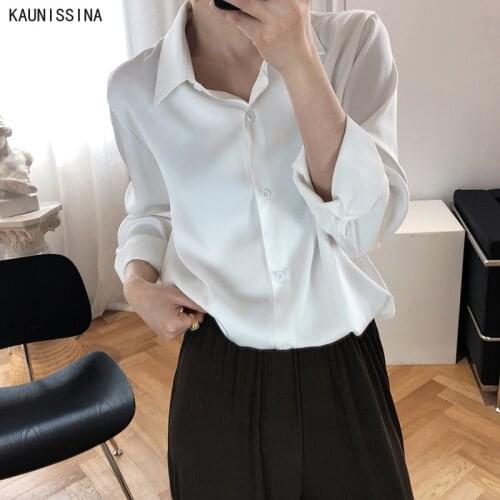 KAUNISSINA Womens Satin Shirts