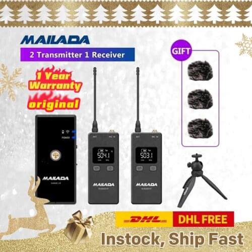 Mailada S600 Microphone Video Recording 50m Transmission Monitoring Condenser Mic for Vlogging Youtube DSLR On-Camera iPhone