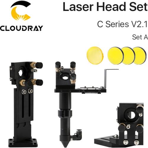 Cloudray CO2 Laser Head Set Dia.18mm FL38.1&Dia.20 FL50.8/63.5/101.6mmZnSe Focus Lens Dia.25m Mirror for Laser Engraving Machine