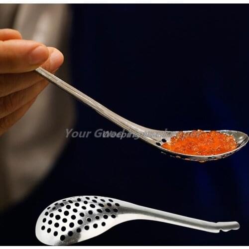 56 Holes Caviar Spoon Useful Kitchen Cooking Gadgets Colander Egg Yolk