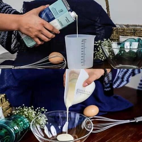 500ML Measuring Cup Silicone Beaker Graduated Heart For Liquid Flour Measure Kitchen Scale Baking Accessories Dropshipping