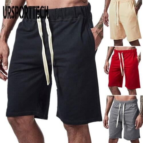 New Summer Shorts Men Overzied Solid Casual Drawstring Sportswear Shorts Homme Streetwear Elastic Waist Men Shorts Clothing