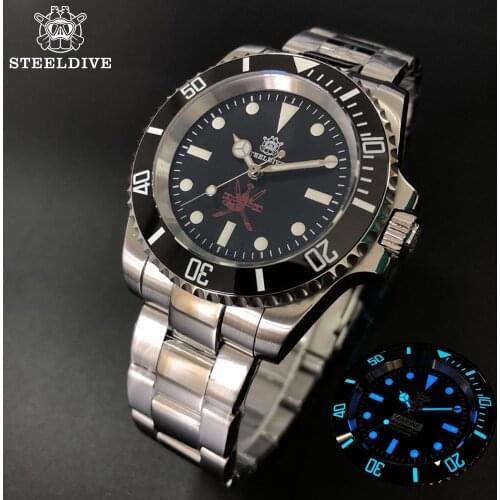 STEELDIVE 1954 Marine Oman Automatic Diving Watch 200m Waterproof NH35 Ceramic Bezel Sapphire Mechanical Watches Men Dive Watch