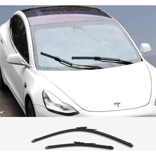 Car Upgraded Boneless Wiper Blade Soft Rubber Cleaner Windshield Wipers For Tesla Model 3 Accessories