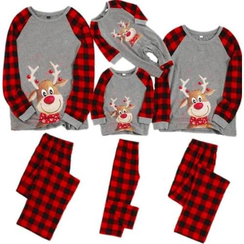 Fawn Print Round Neck And Plaid Family Matching Autumn Clothes Papa Mama And Baby Clothing Mommy And Me Clothes Family Look