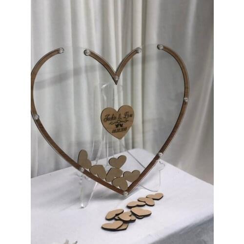 Custom Alternative Guest Book Acrylic Heart shape for wedding, birthday, baby shower, new home, quincenera