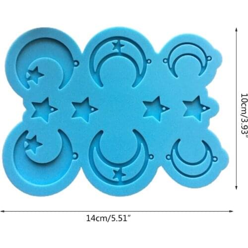 Moon Star Earring Epoxy Resin Mold DIY Crafts Jewelry Necklace Casting Tool Keychain Pendant Silicone Mould