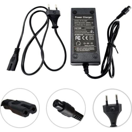 Scooter 42V 2A Power Adapter Power Fast 3-Prong Inline Connector Pocket Mod Sports Mod and Dirt Quad Lithium Battery Charger