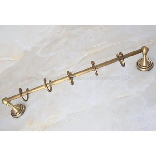 Towel Bars With Hook Single Rail Antique Brass Wall Shelf Towel Rack Hanger Bath Shelves Bathroom Accessories zba722