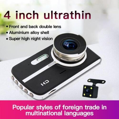 Full 1920*1080P HD Video Recording With Rear Camera Dual Lens Touch Screen Car DVR Dash Cam Recorder Touch Screen
