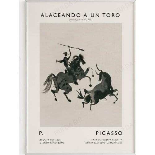 Pablo Picasso - Bull Fight Exhibition Poster - Printable Digital Download - Mid Century Painters