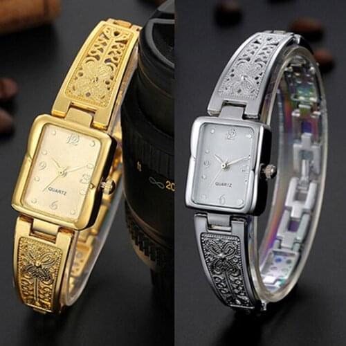 Ladys Square Case Stainless Steel Band Analog Quartz Bracelet Wrist Watch Wholesale Dropshipping Reloj Mujer Relogio Feminino
