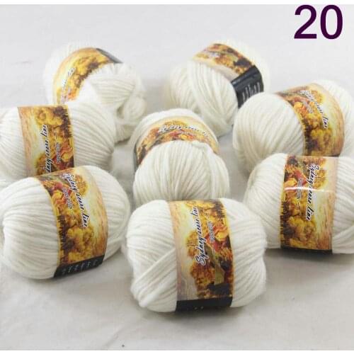 New Sale 8SkeinsX50g Womens Knit Scarves Shawls Rainbows Wool Crocheting Yarn White 820