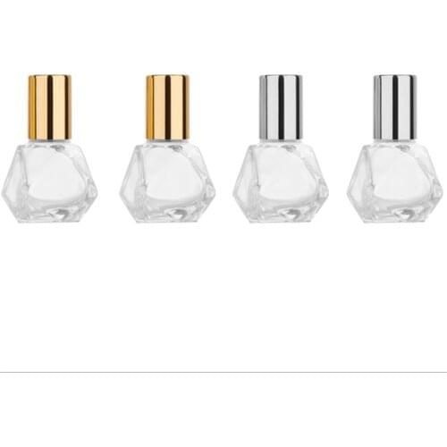 1 pc Pentagram Frosted Glass Essential Oil Roller Bottles with Metal Ball Perfumes Balms Sample Roller Bottle Container